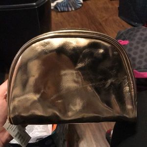 metallic gold makeup bag